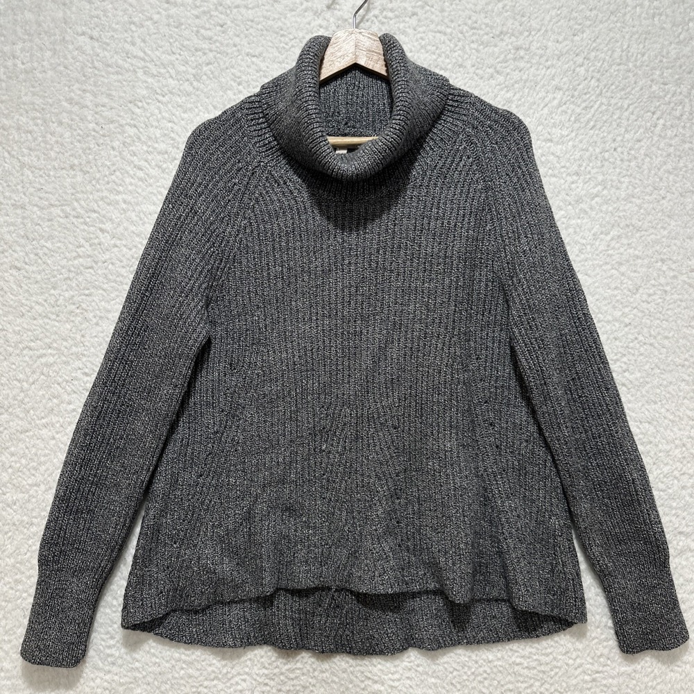 Banana Republic Italian Yarn Gray Turtleneck/ Cowlneck Sweater‎ Women's Size L